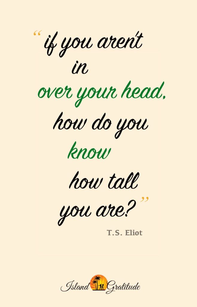 ts eliot quote if you aren't in over your head how do you know how tall you are